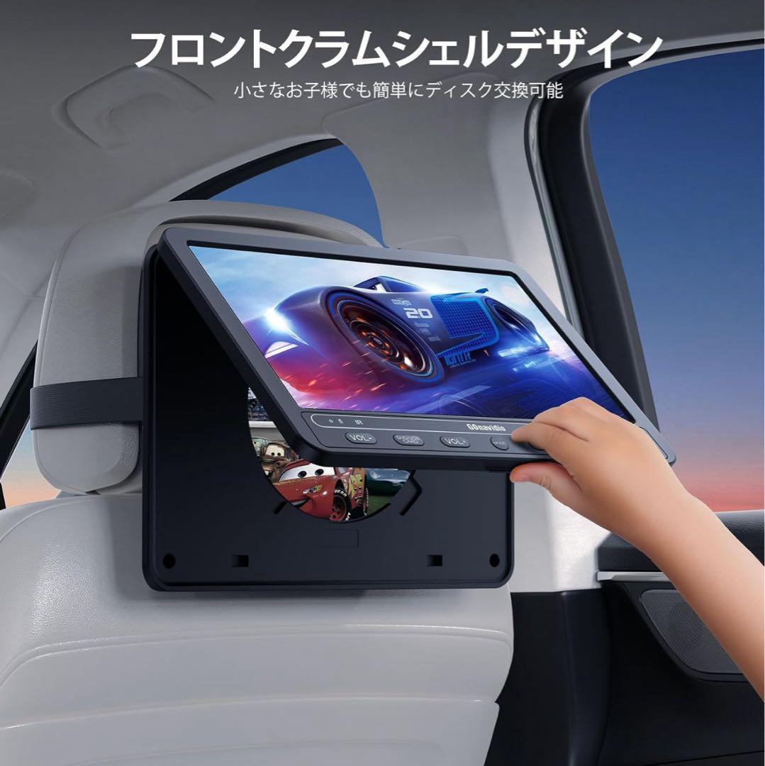 ヘッドレストモニター dvd スマホ同期 ポータブルdvd 車載 10.1インチ