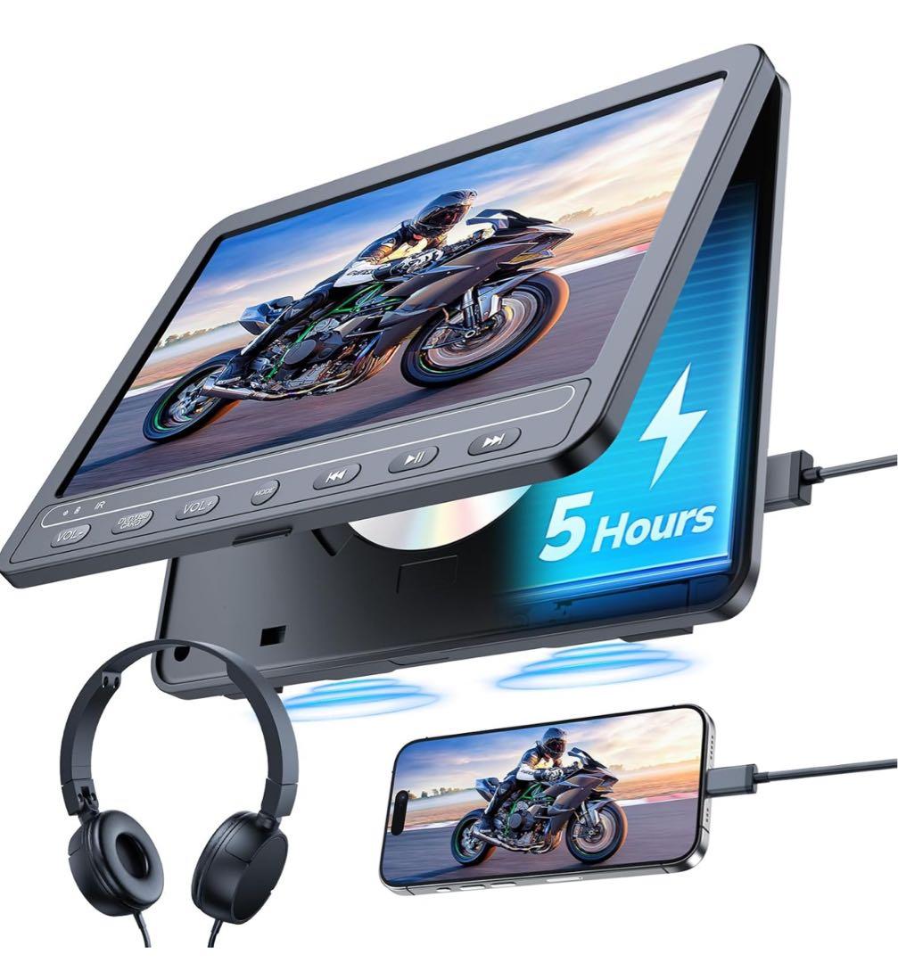 ヘッドレストモニター dvd スマホ同期 ポータブルdvd 車載 10.1インチ