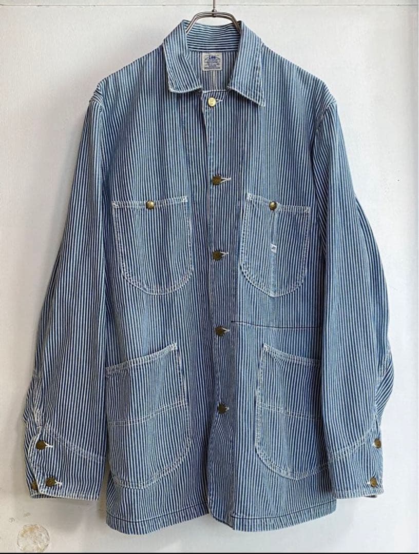 Lee 復刻 91-J ロングL ヒッコリー カバーオール ワークジャケット L
