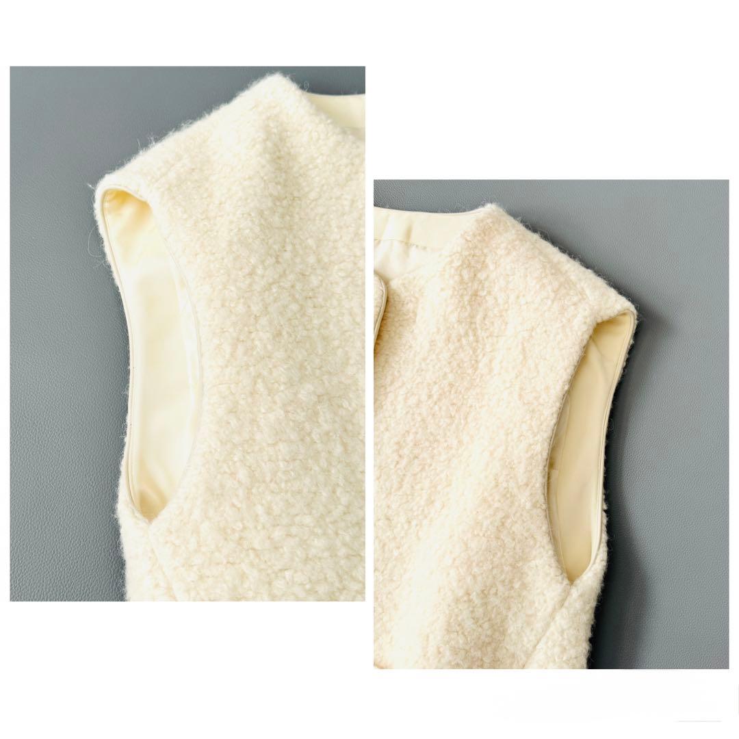 ◾️極美品　drawer　ドゥロワー　ジレ ベスト　アルパカ混 ウール　ボア