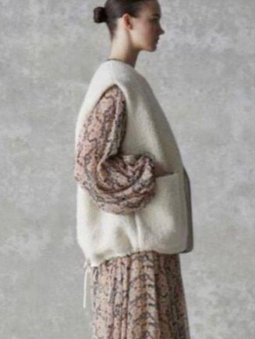 ◾️極美品　drawer　ドゥロワー　ジレ ベスト　アルパカ混 ウール　ボア