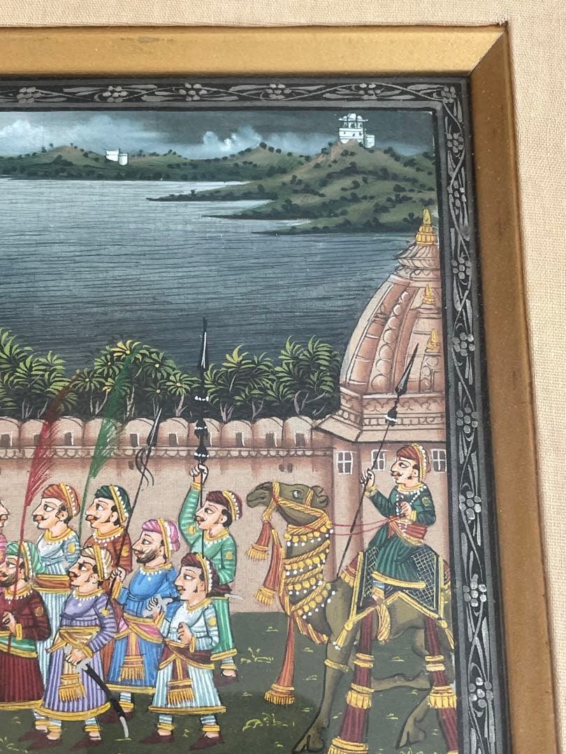 インドの伝統的な絵画 王族の行列