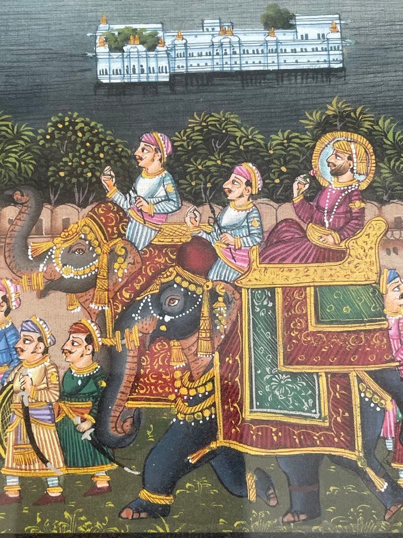 インドの伝統的な絵画 王族の行列