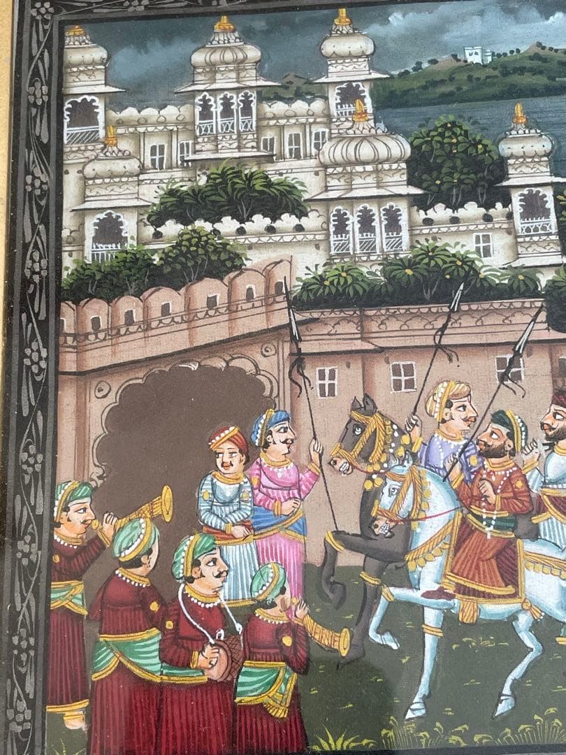 インドの伝統的な絵画 王族の行列