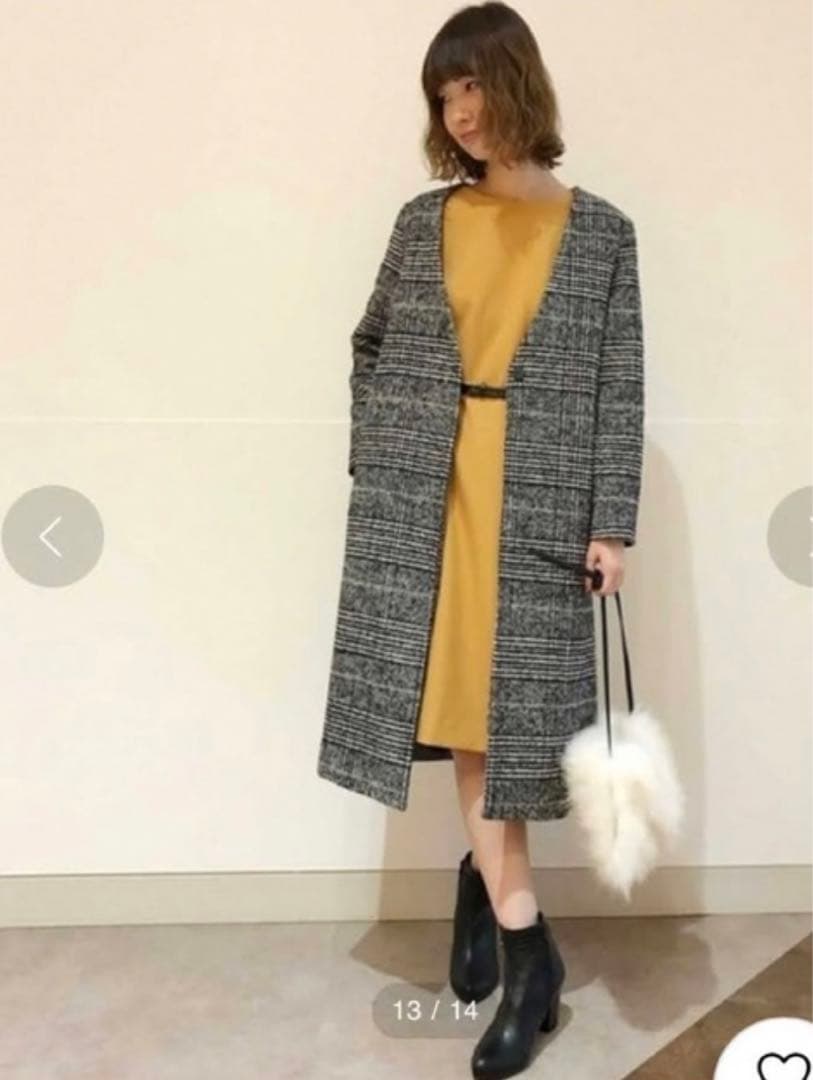 COLLAGE GALLARDAGALANTE チェックツイードコート