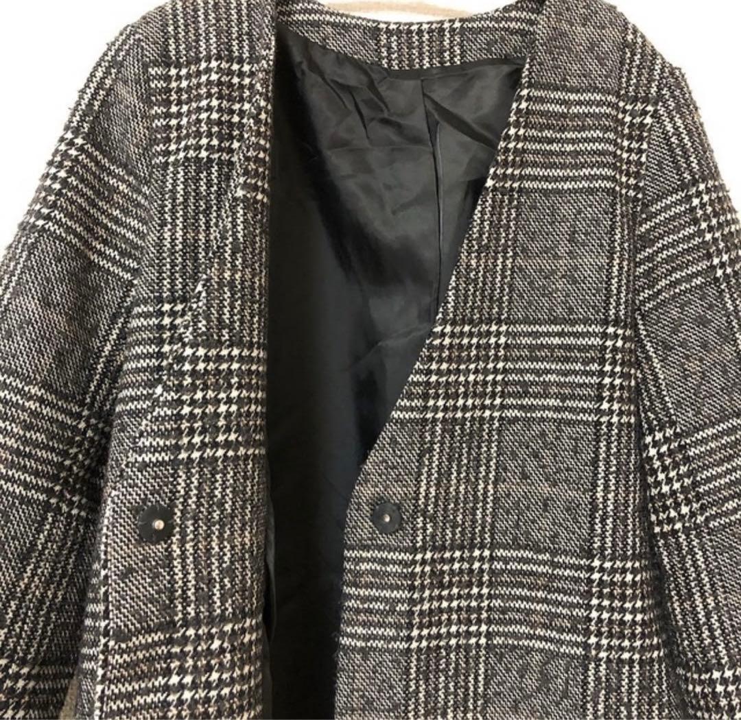 COLLAGE GALLARDAGALANTE チェックツイードコート