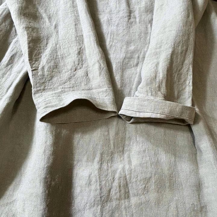 群言堂 石見銀山 麻100% リネンロングワンピース日本製グレーマキシ ゆったり