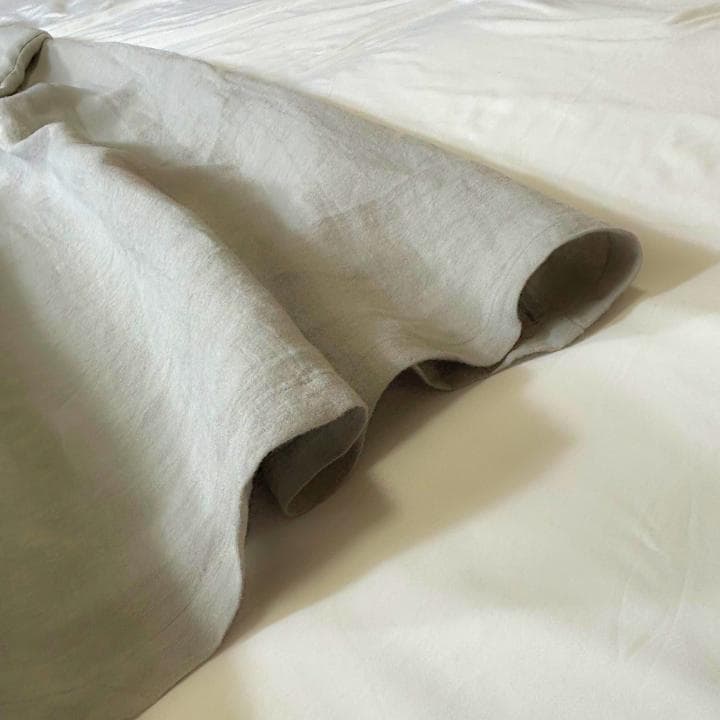 群言堂 石見銀山 麻100% リネンロングワンピース日本製グレーマキシ ゆったり