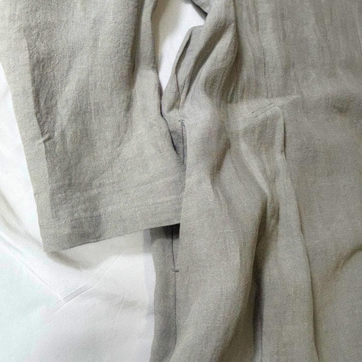 群言堂 石見銀山 麻100% リネンロングワンピース日本製グレーマキシ ゆったり