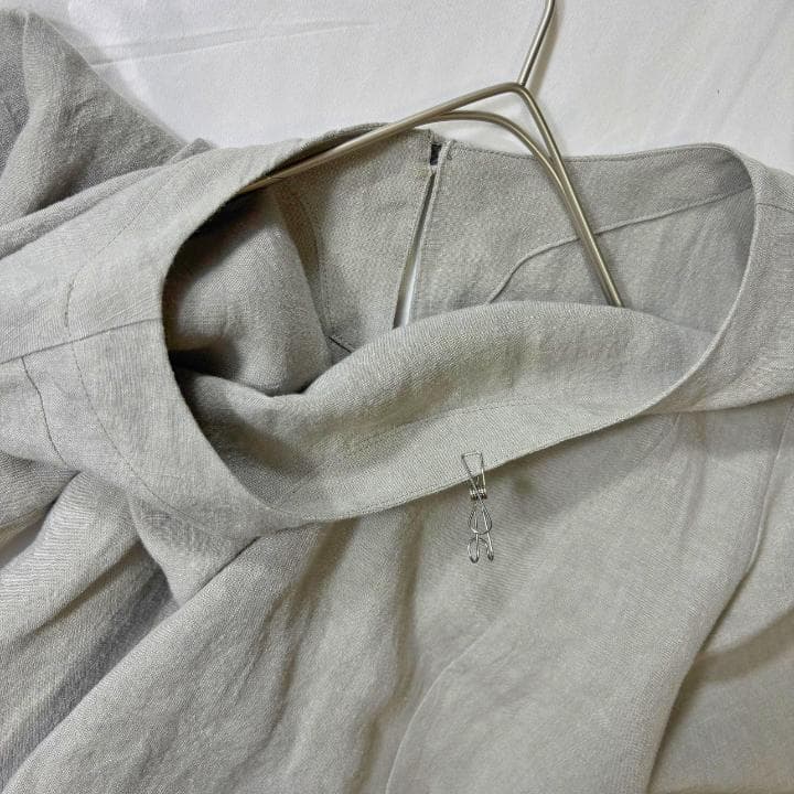 群言堂 石見銀山 麻100% リネンロングワンピース日本製グレーマキシ ゆったり