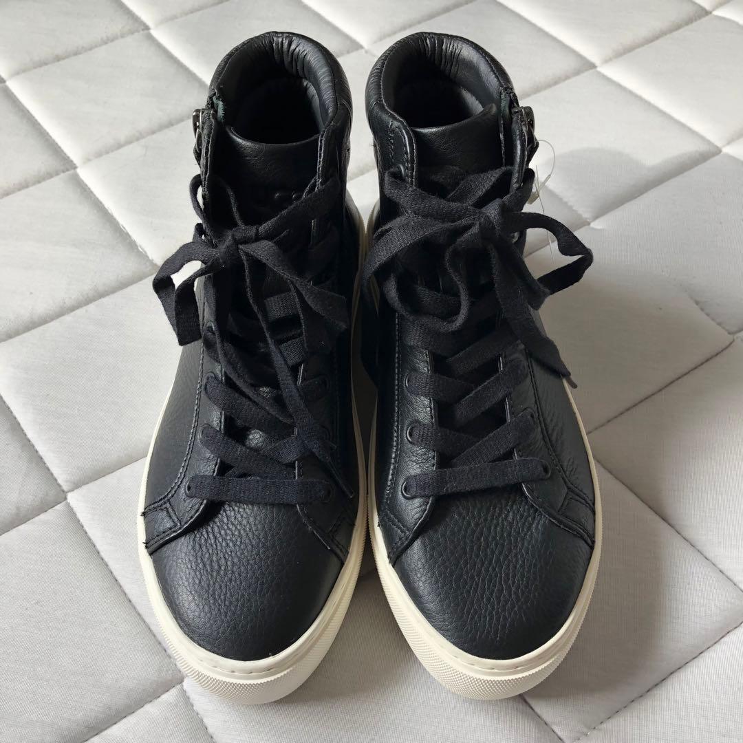 新品試着 UGG OLLI アグ レザー ハイカット ブラック サイドジップ23