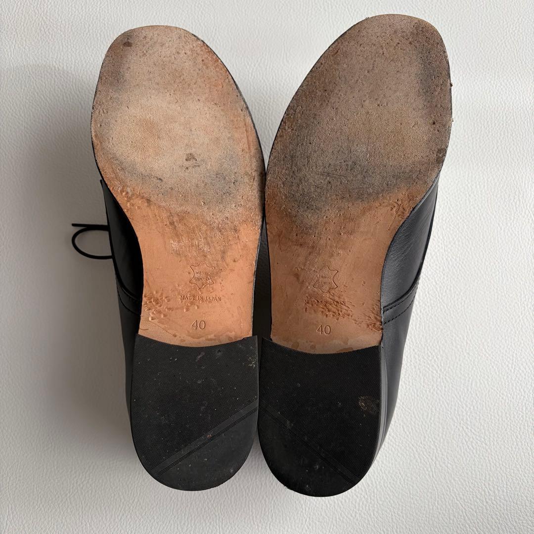 美品　パドローネ　ドレスシューズ　革靴　ダービー　レザー　外羽根　プレーントゥ