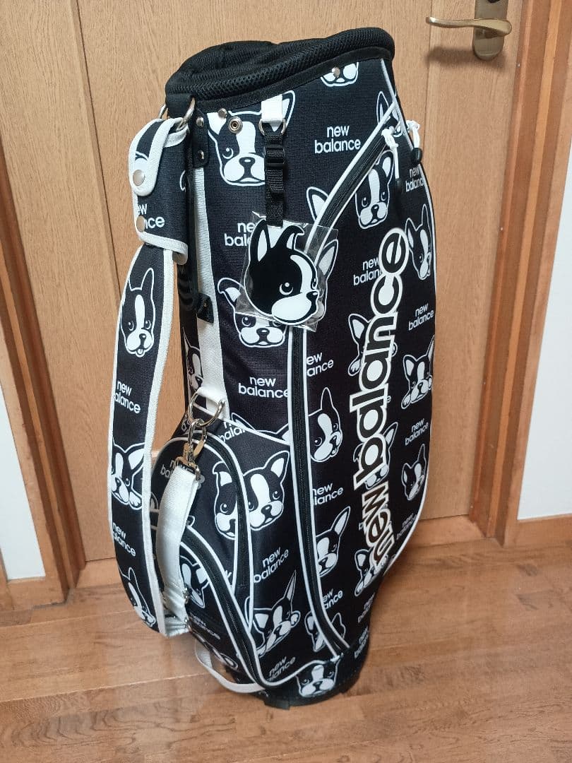 ニューバランスゴルフ キャディバック 犬柄 黒