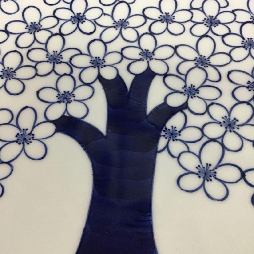 ￼源右衛門　大皿　2枚　染赤濃プルーン文　27.5センチ