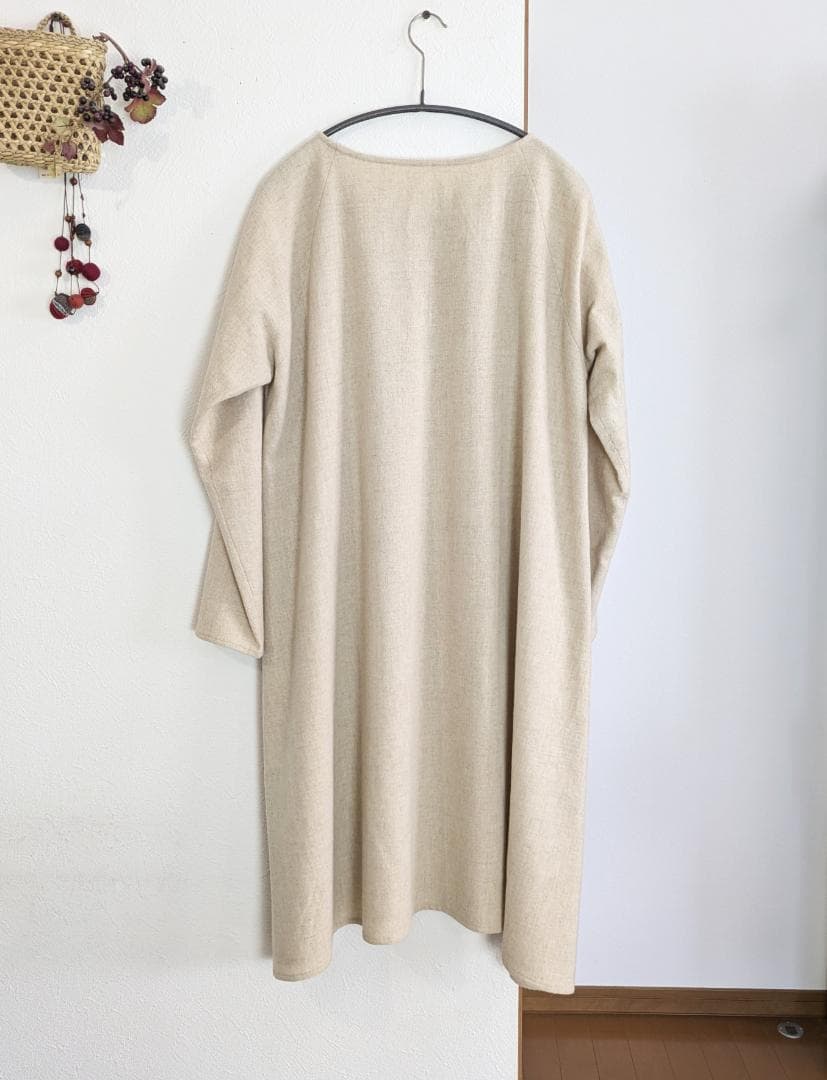 ヨーガンレール☆定番ウールタンブラーAラインOP☆杢ベージュ☆美品です