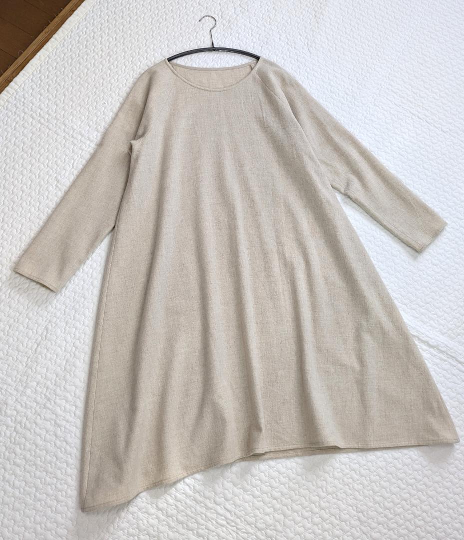 ヨーガンレール☆定番ウールタンブラーAラインOP☆杢ベージュ☆美品です