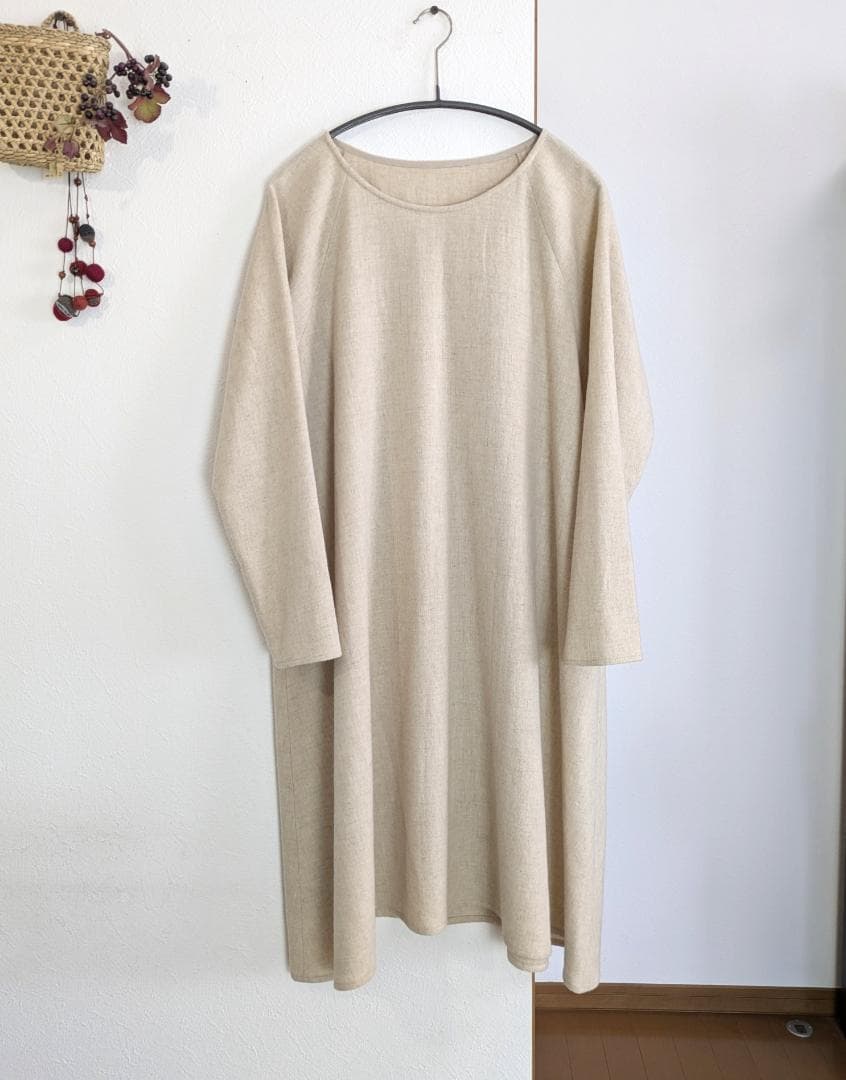 ヨーガンレール☆定番ウールタンブラーAラインOP☆杢ベージュ☆美品です