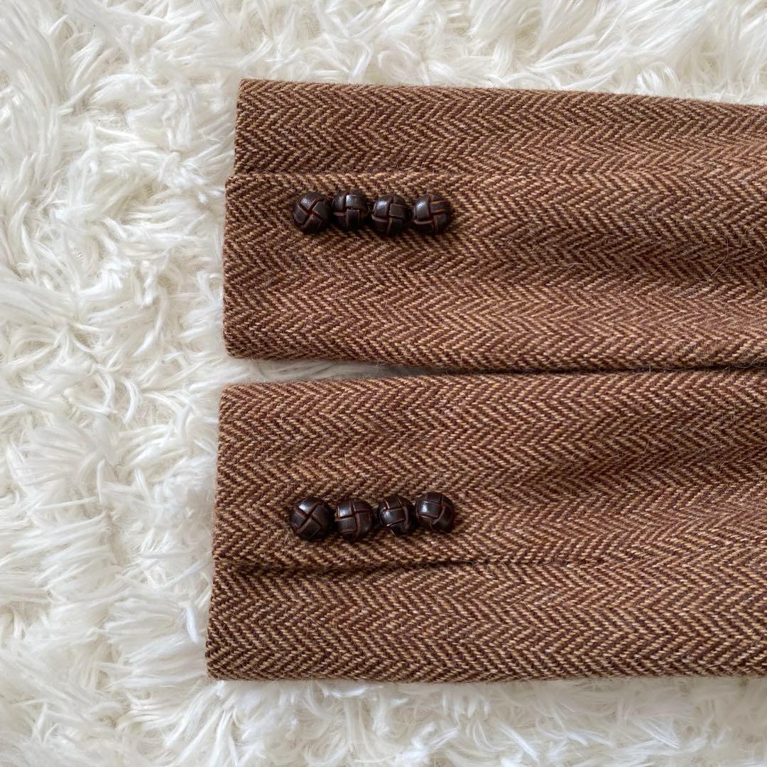 ラルフローレン　テーラードジャケット　ヘリンボーン　くるみボタン　アルパカ