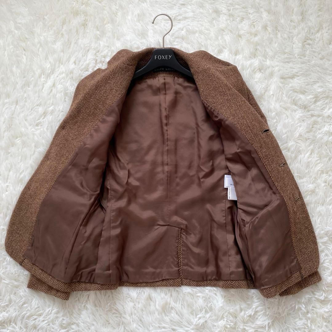 ラルフローレン　テーラードジャケット　ヘリンボーン　くるみボタン　アルパカ