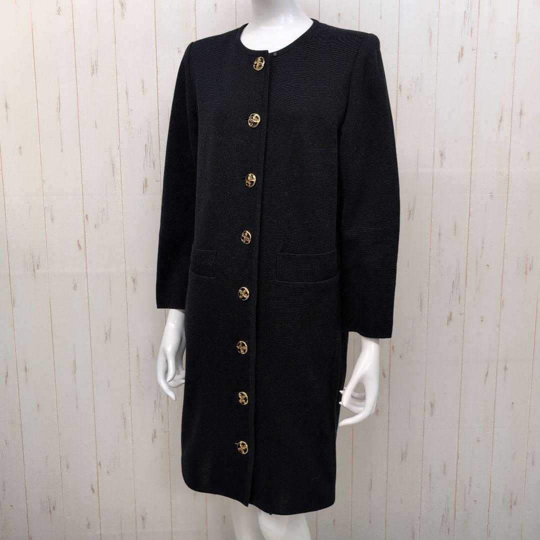 YVES SAINT LAURENT ノーカラー ロングカーディガン 金ボタン