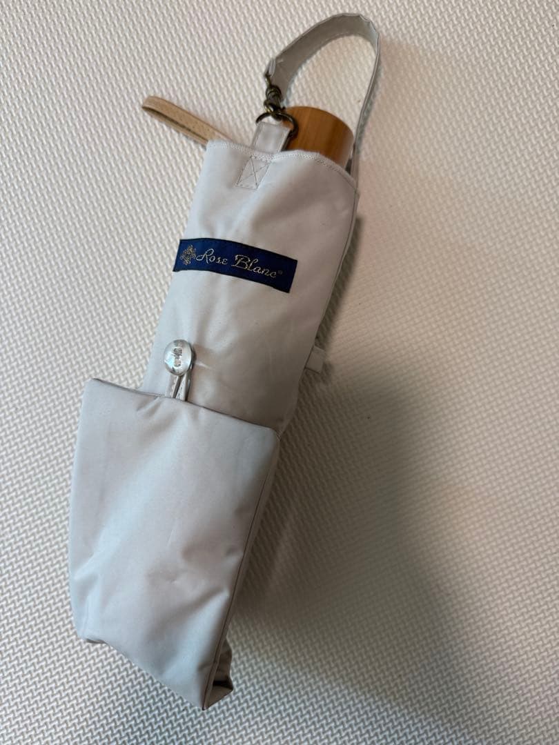 【美品】芦屋ロサブラン 完全遮光 日傘 3段折りたたみライトグレージュ