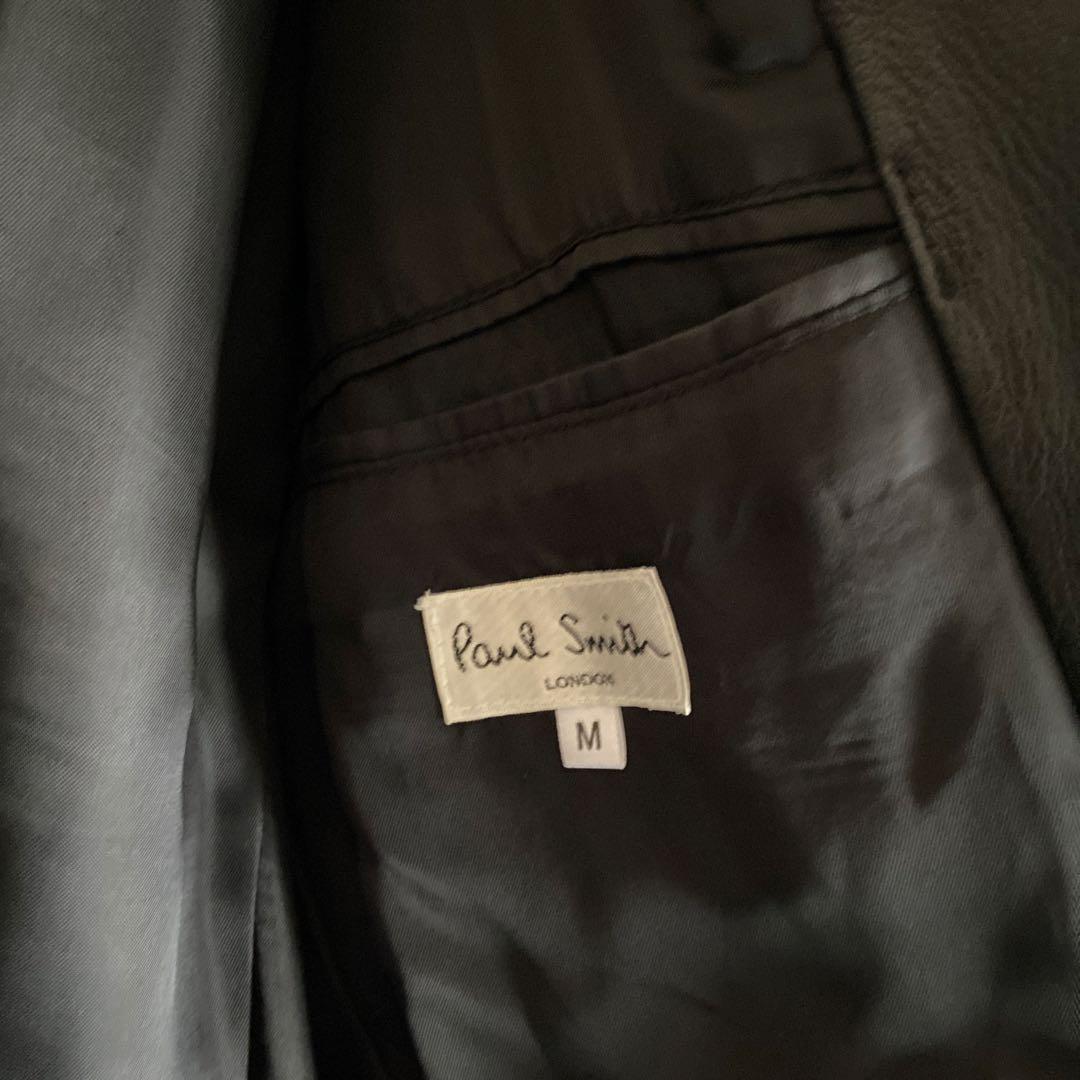 美品 90s〜 Paul Smith ラムレザー テーラードジャケット ブラック