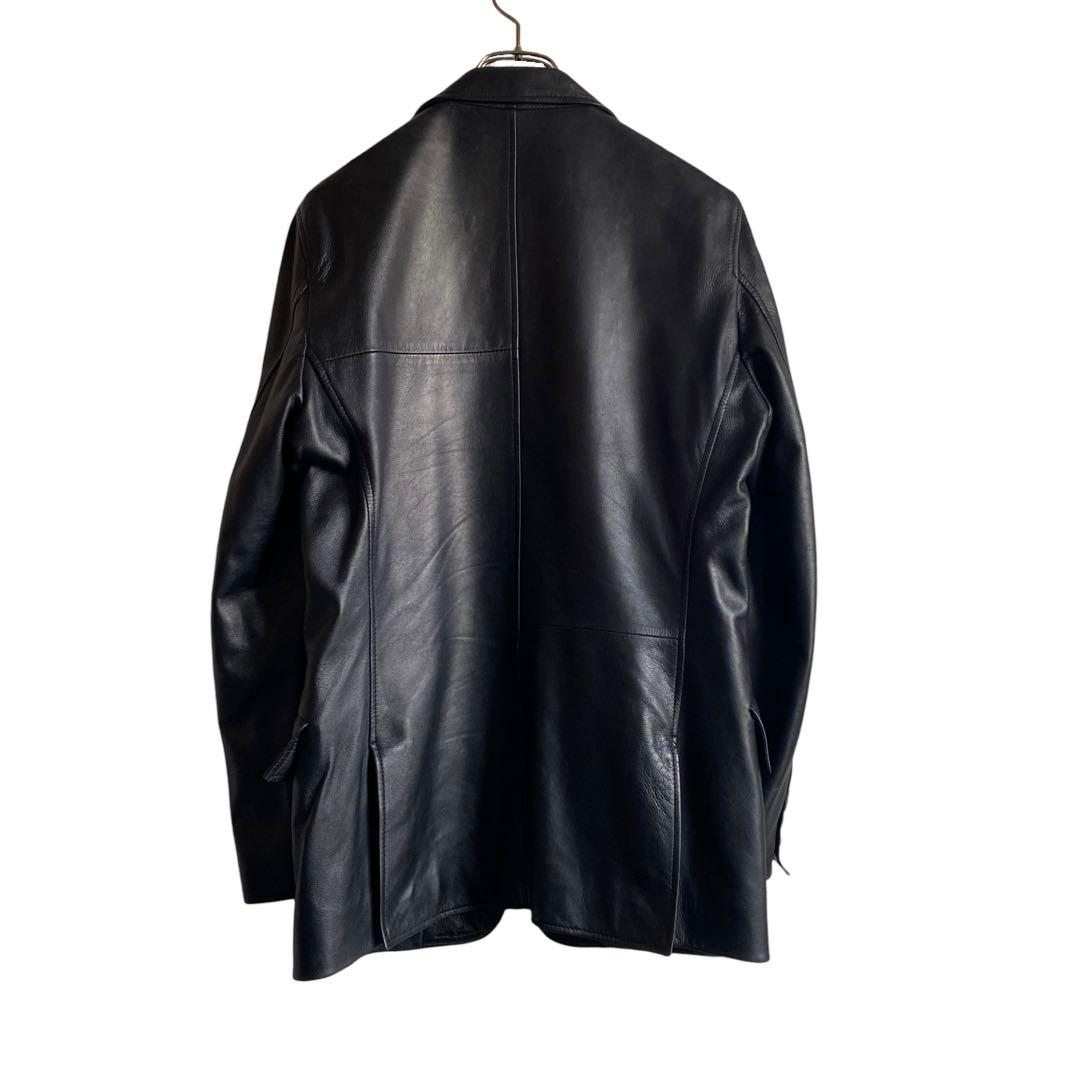 美品 90s〜 Paul Smith ラムレザー テーラードジャケット ブラック