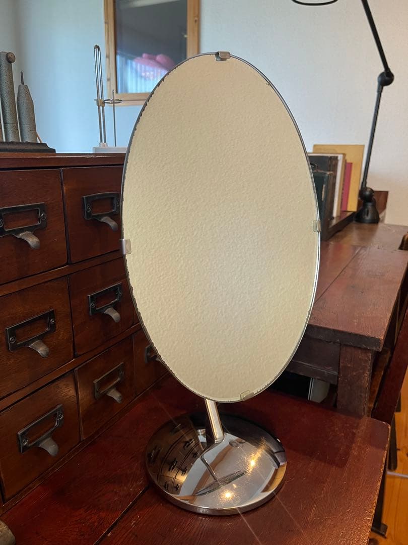 昭和レトロ アイアン 卓上鏡 化粧鏡 スタンドミラー 店舗用ミラー 店舗什器
