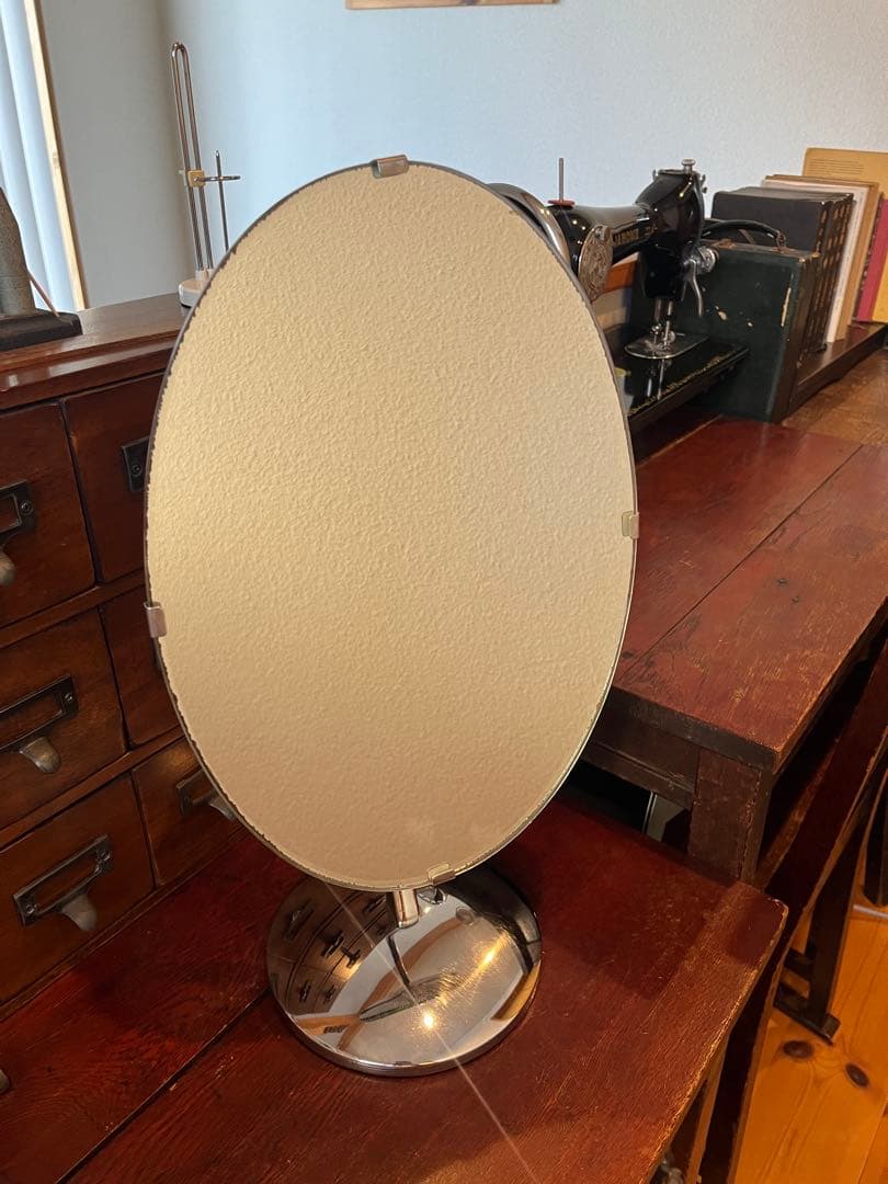 昭和レトロ アイアン 卓上鏡 化粧鏡 スタンドミラー 店舗用ミラー 店舗什器