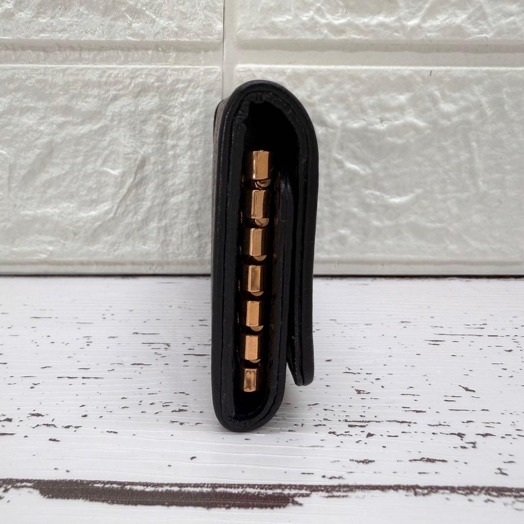 美品✨　セリーヌ　キーケース　6連　レザー　黒マカダム柄