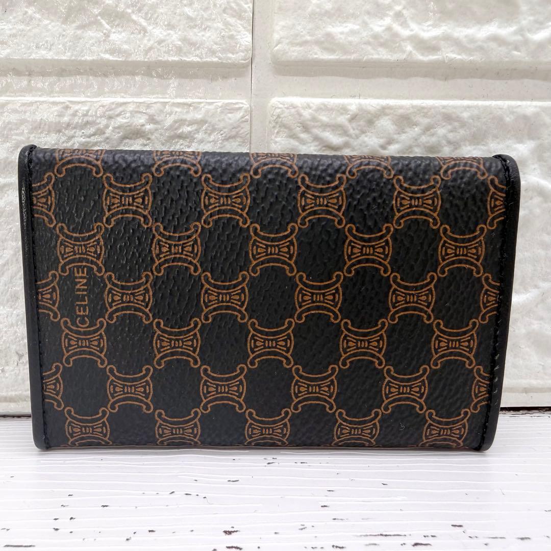 美品✨　セリーヌ　キーケース　6連　レザー　黒マカダム柄
