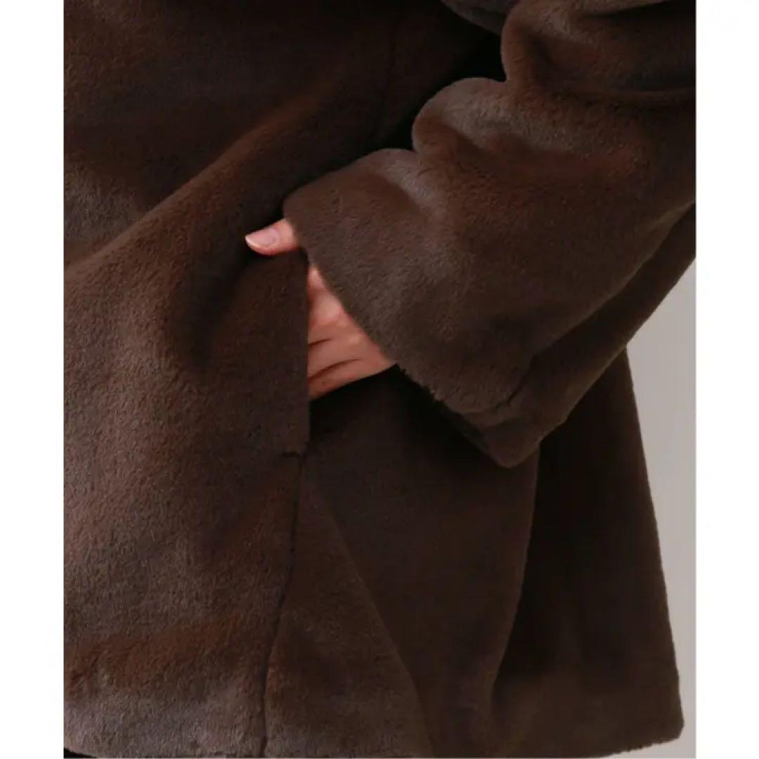 SLOBE IENA フェイクファーフードコート