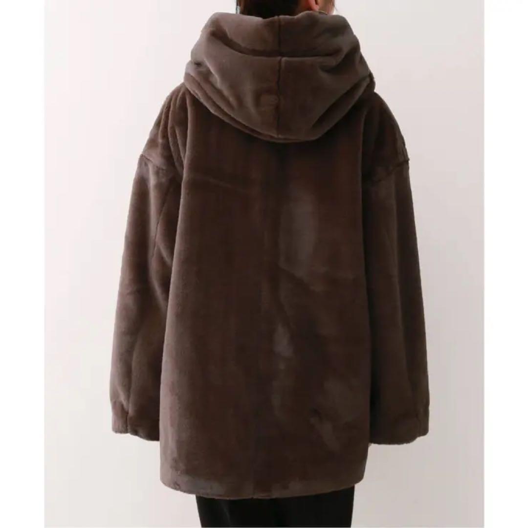 SLOBE IENA フェイクファーフードコート