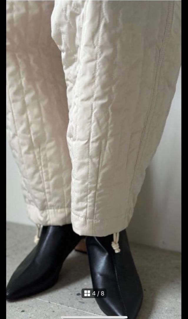 【美品】Ameri キルティングパンツ ホワイト Sサイズ