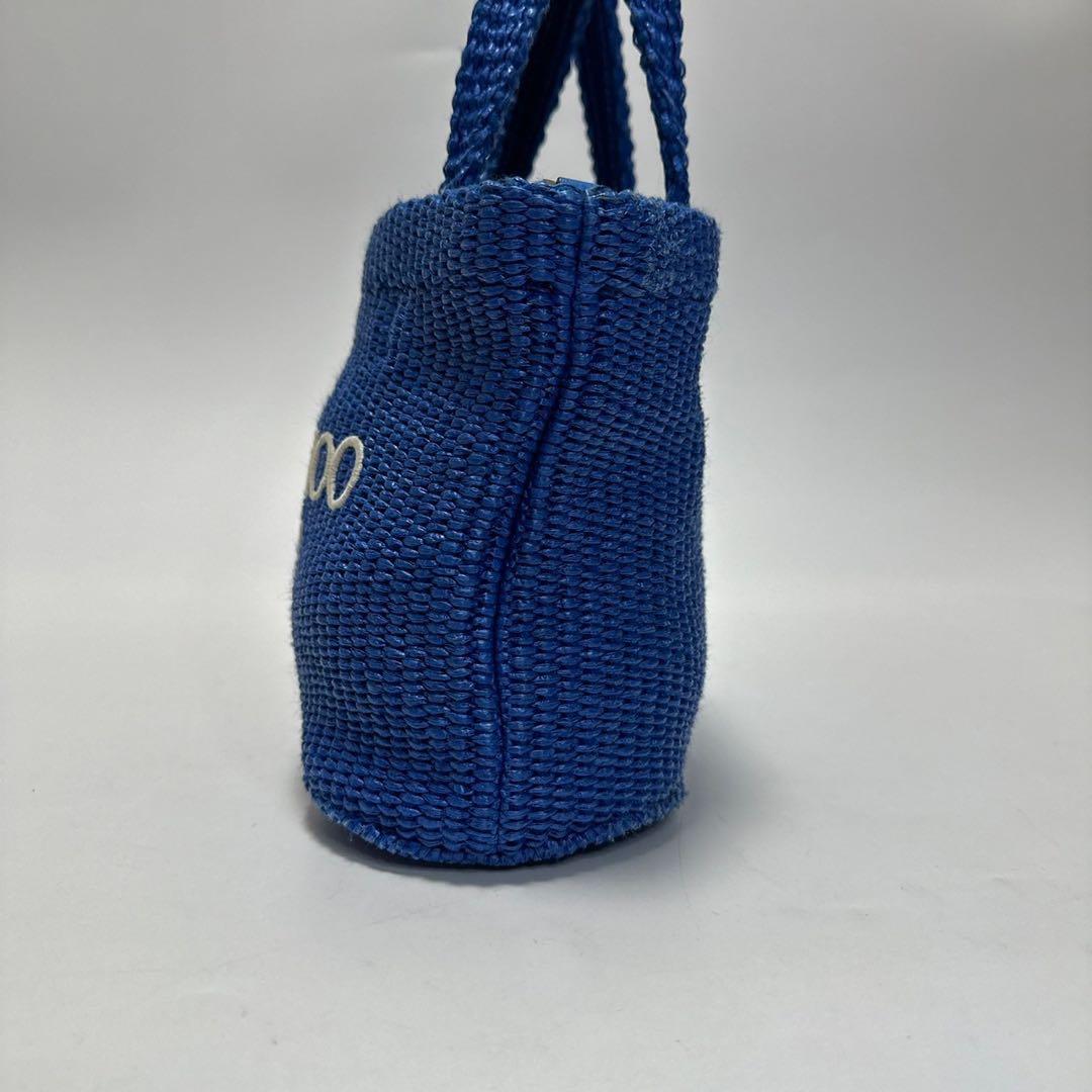 f88【極美品】ジミーチュウ　刺繍ロゴラフィア　2way ショルダーかごバッグ.