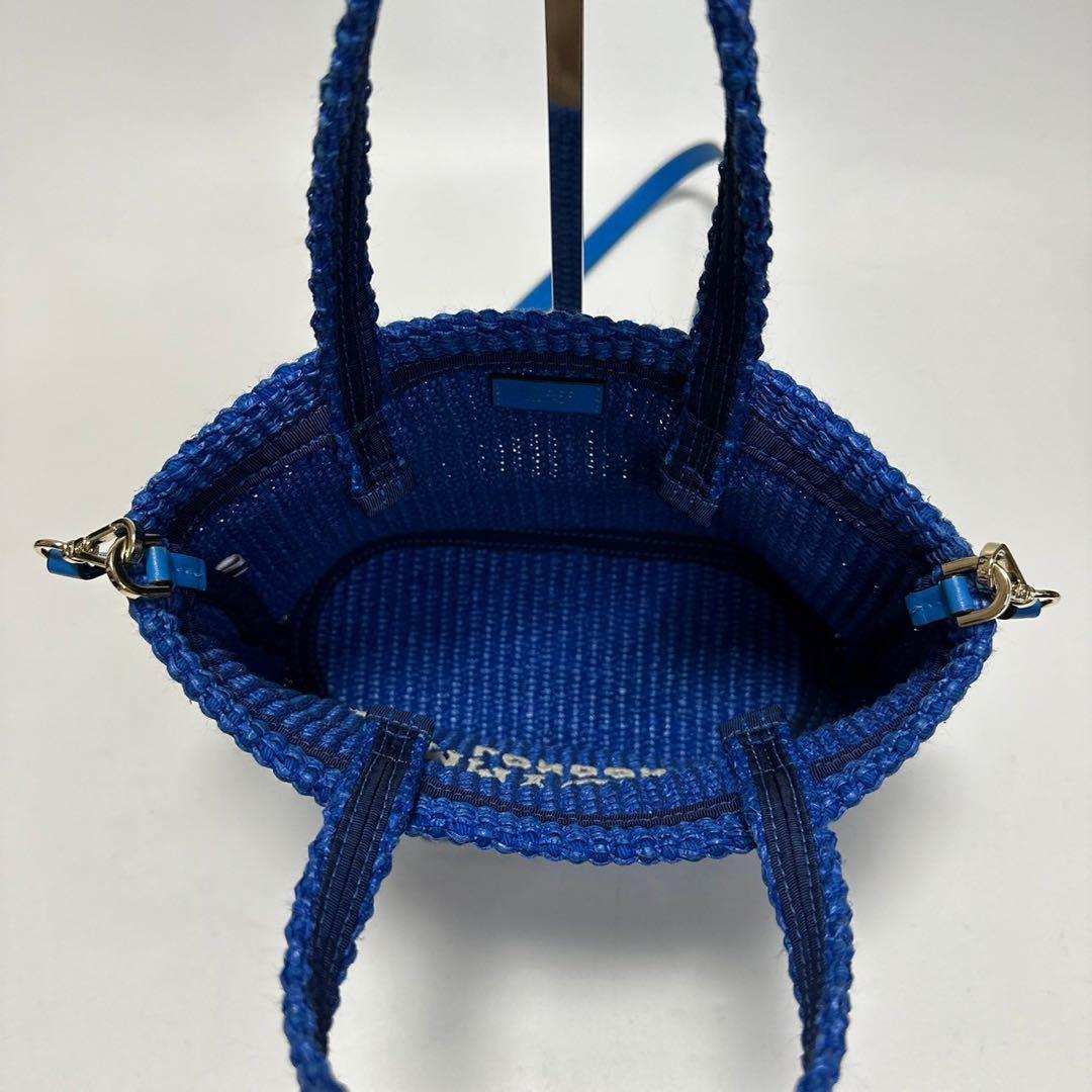 f88【極美品】ジミーチュウ　刺繍ロゴラフィア　2way ショルダーかごバッグ.