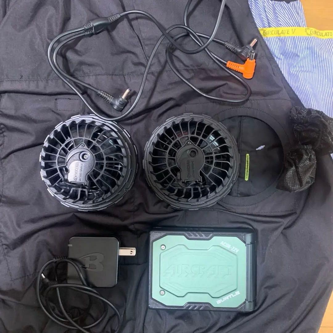 バートル22V 2FAN空調服フルセット２０２４モデル他無名ファン&バッテリー付