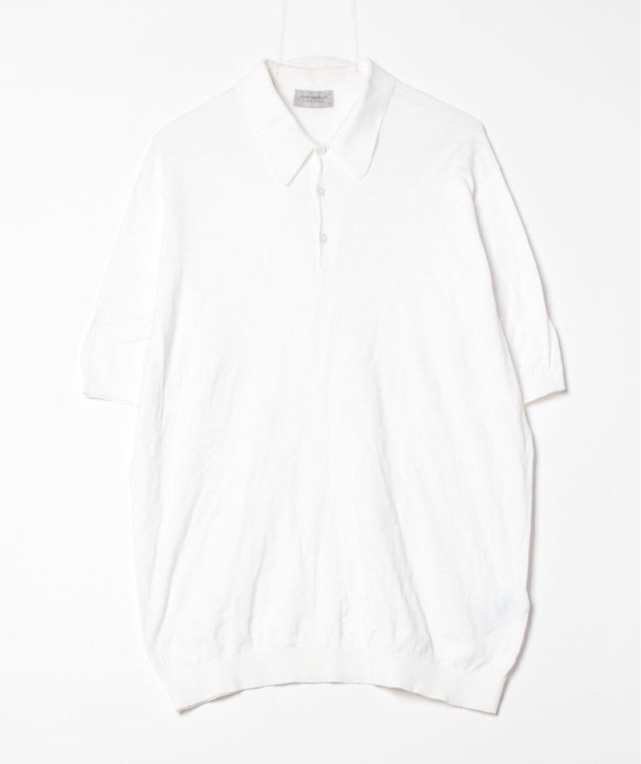 【匿名配送】ジョンスメドレー　ポロシャツ　白　希少ＸＬ