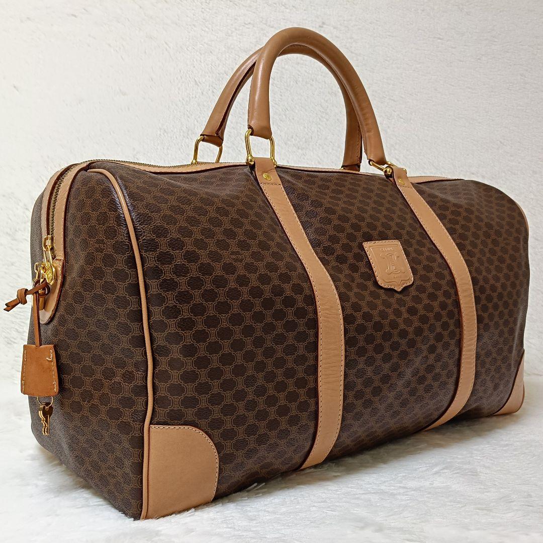 セリーヌ トリオンフ マカダム柄 ボストンバッグ 大容量 パドロック付