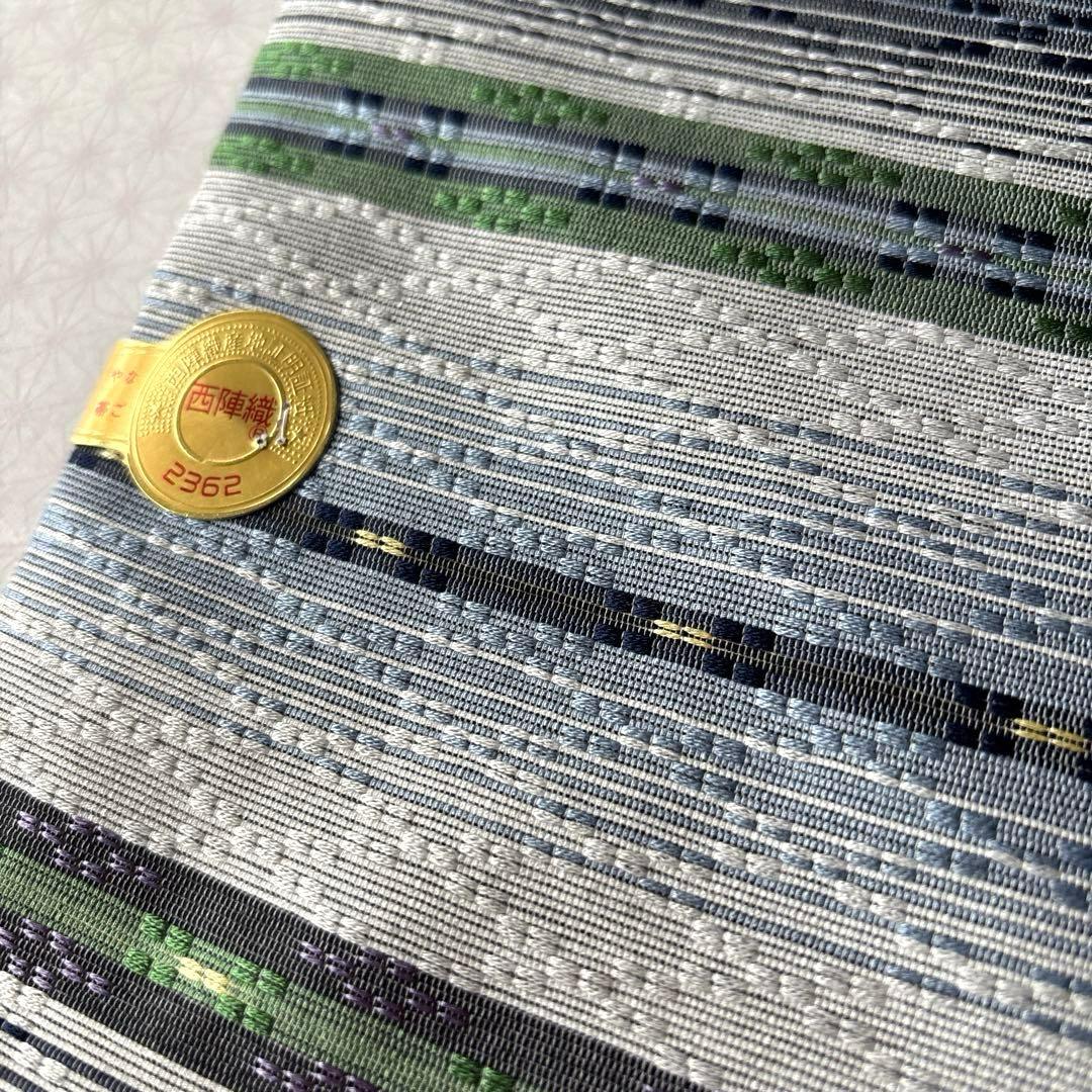 OB86京都西陣織　九寸名古屋帯花織　　全通　新品　お仕立て上がり