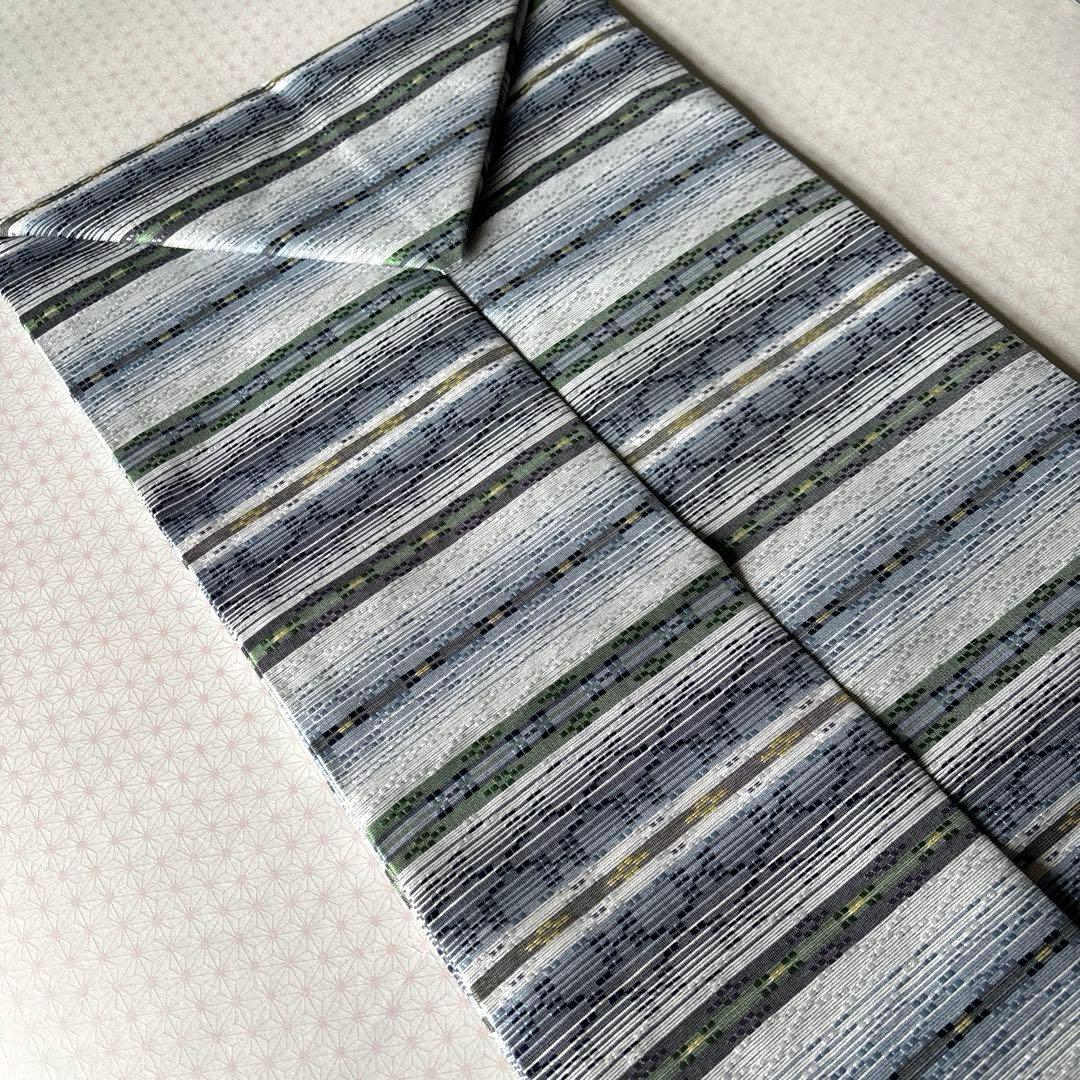 OB86京都西陣織　九寸名古屋帯花織　　全通　新品　お仕立て上がり