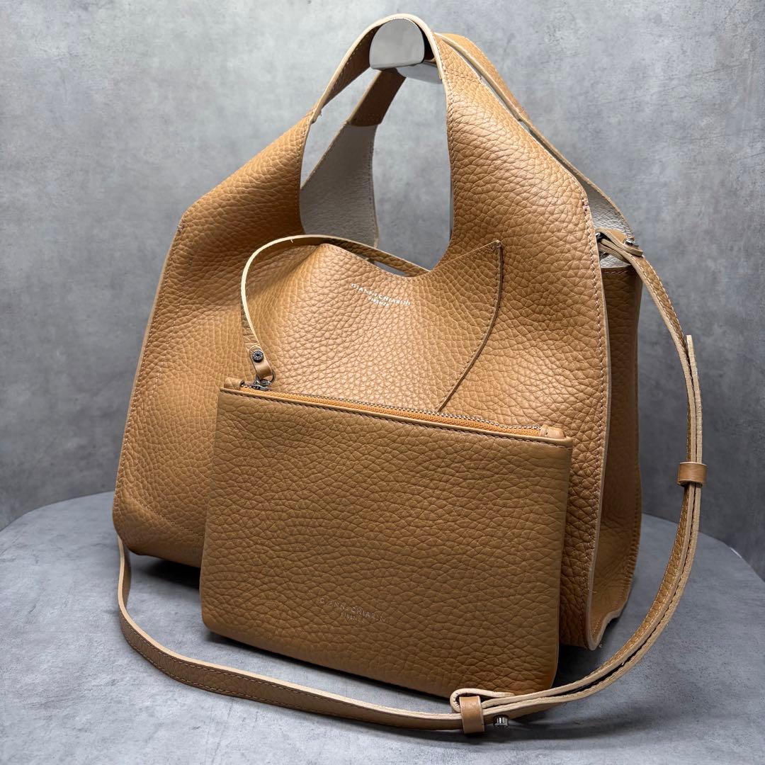 バッグ GIANNI CHIARINI Leather 2WAY Tote Camel