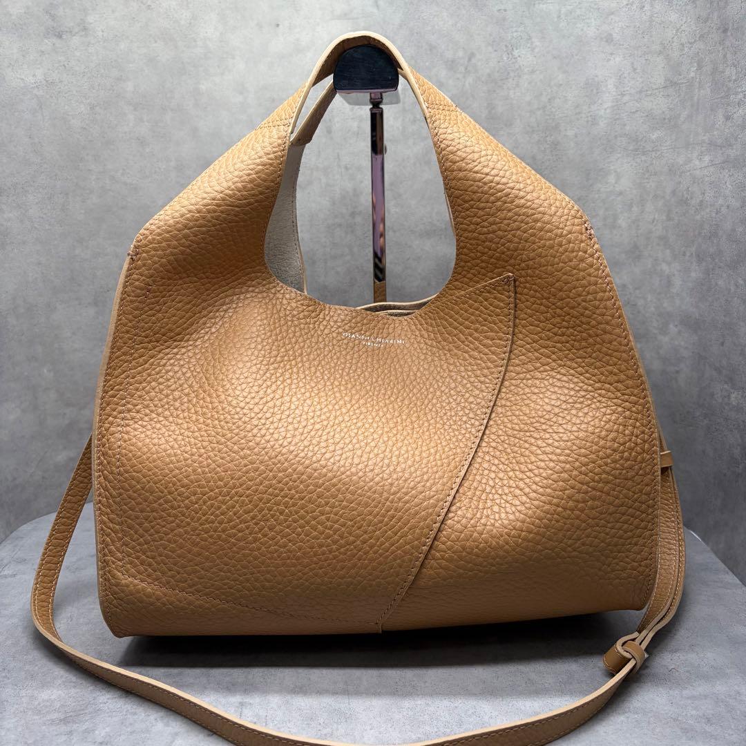 バッグ GIANNI CHIARINI Leather 2WAY Tote Camel