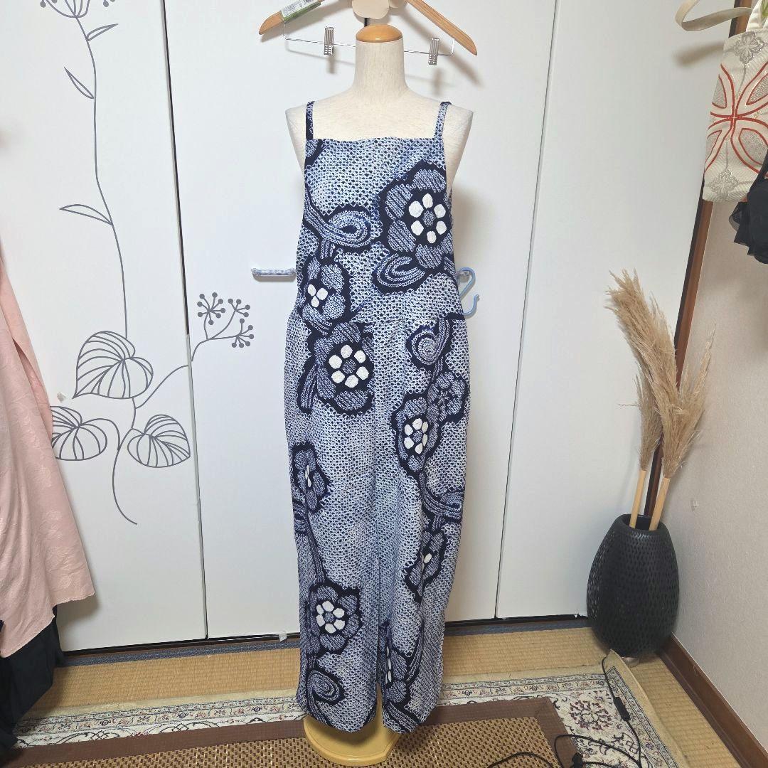 グリコ　有松絞りリメイク、有松絞りサロペット、オールインワン