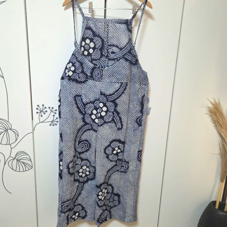 グリコ　有松絞りリメイク、有松絞りサロペット、オールインワン