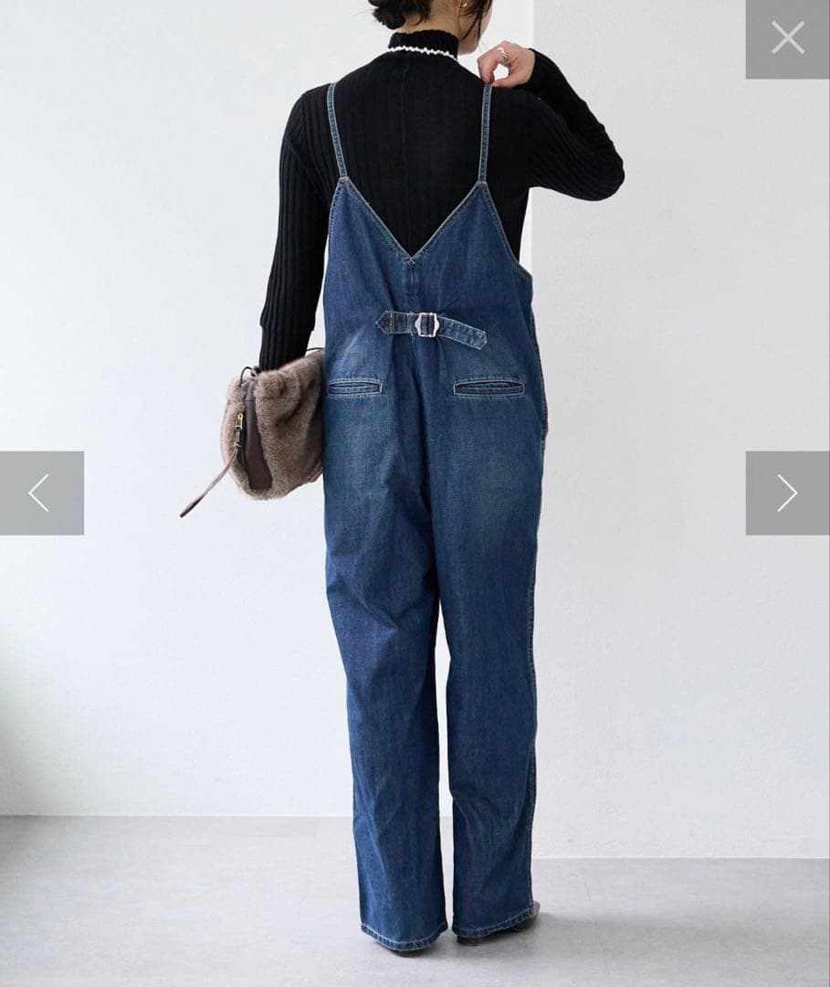 リヴドロワ　デニムサロペット ウエストベルト付き　36サイズ