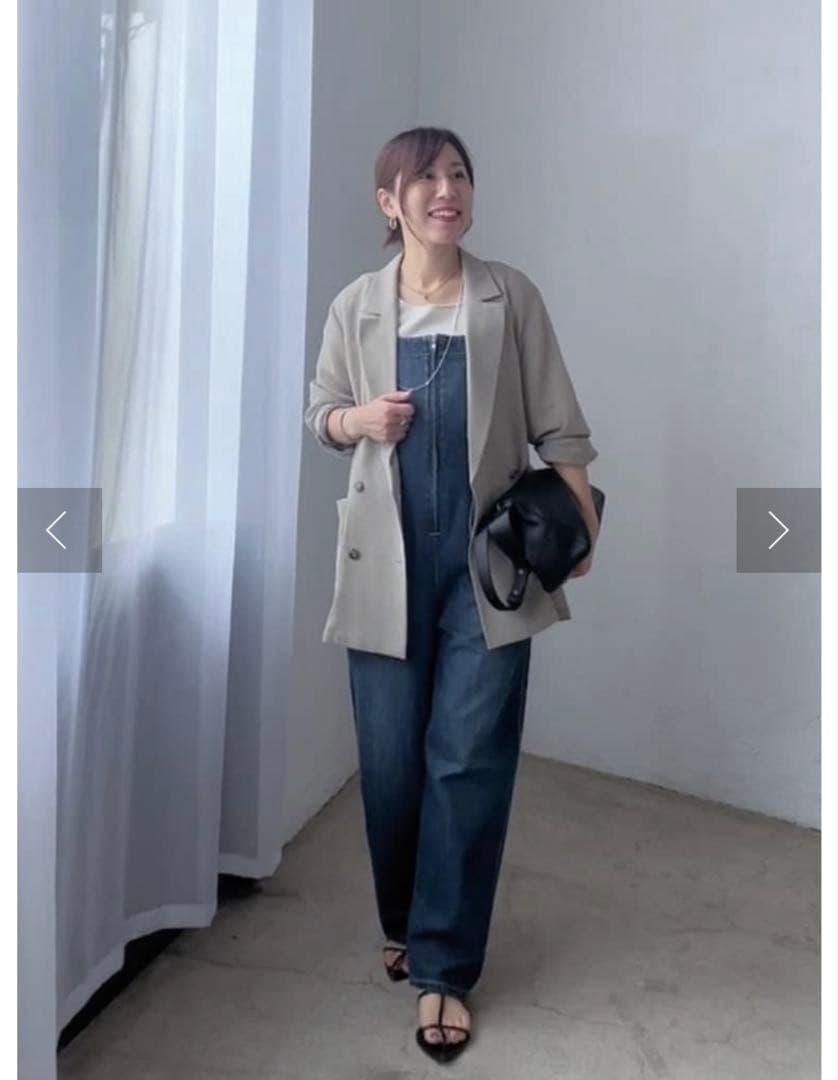 リヴドロワ　デニムサロペット ウエストベルト付き　36サイズ