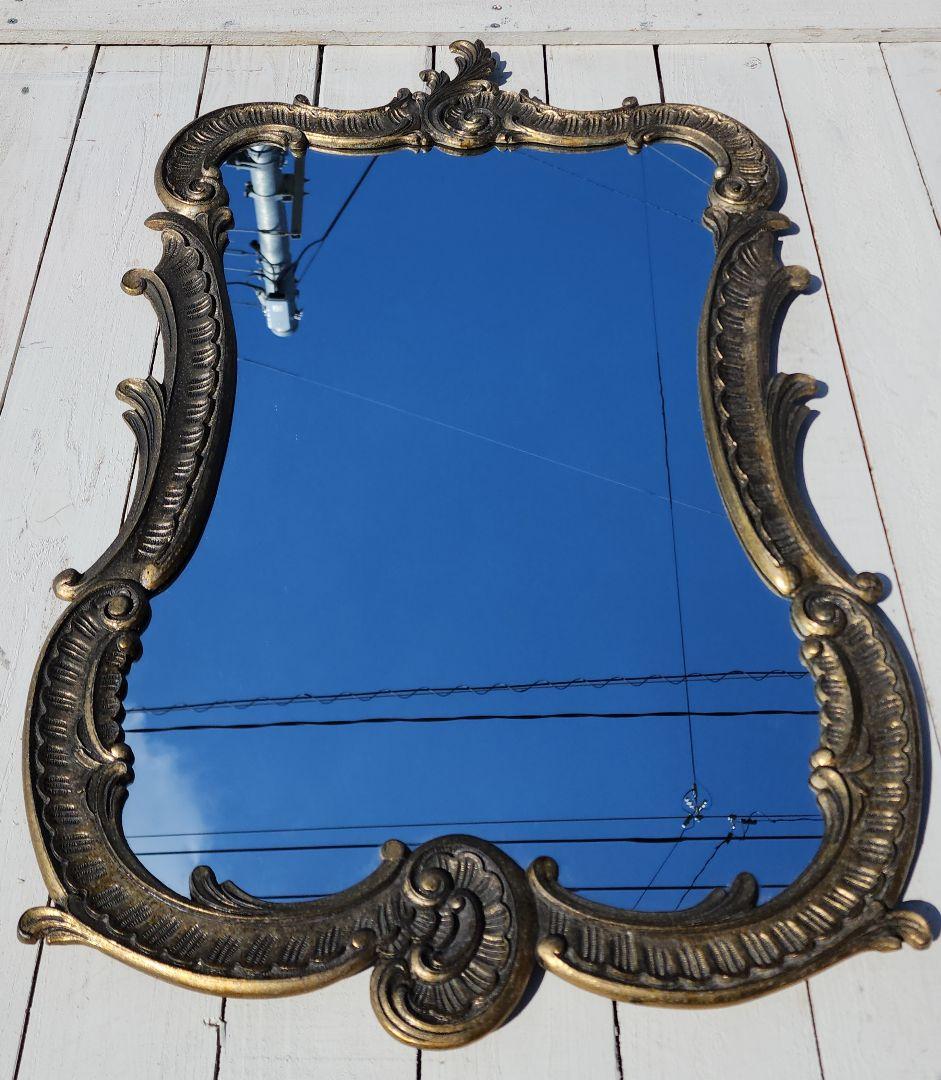 【最終価格】イタリア製 ヴィンテージ 壁掛けミラー 鋳物フレーム シャビー