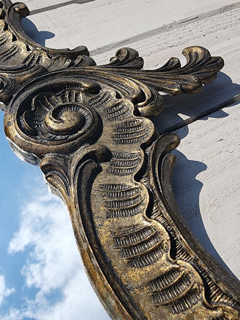 【最終価格】イタリア製 ヴィンテージ 壁掛けミラー 鋳物フレーム シャビー