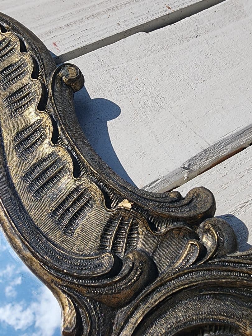 【最終価格】イタリア製 ヴィンテージ 壁掛けミラー 鋳物フレーム シャビー